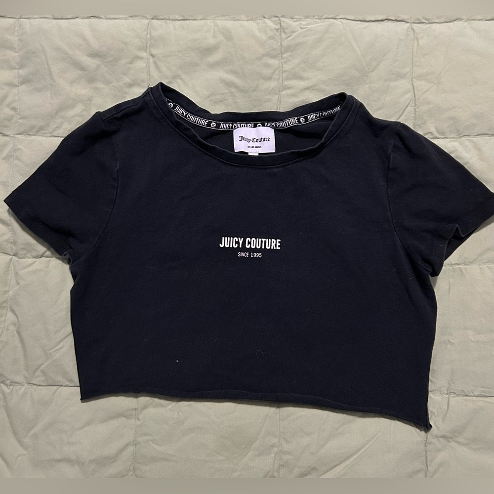 Juicy Couture Classic Black Crop Top SZ Small